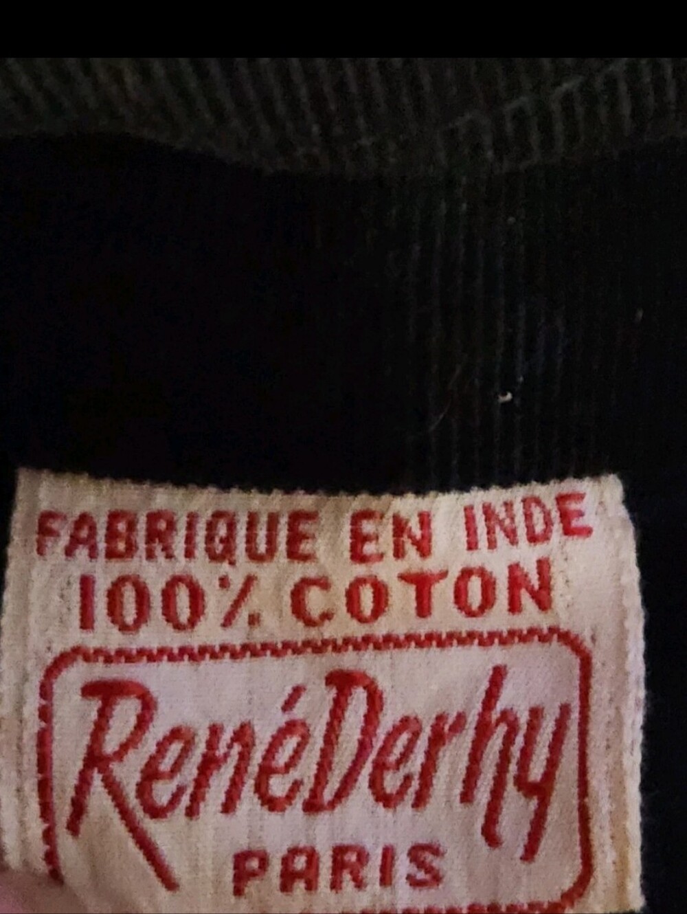 Vintage Rene Derhy Women's Size Medium Black Corduroy Embroidered Bird Appliqué - Picture 3 of 4